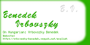 benedek vrbovszky business card